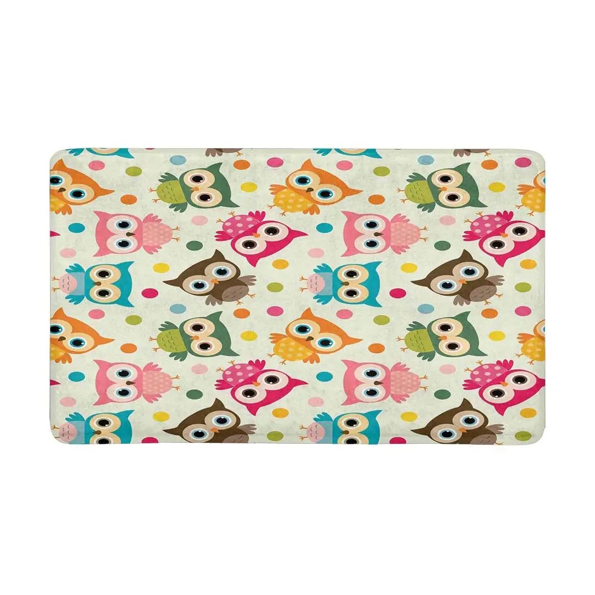 Cute Colorful Bird Owls Anti Slip Door Mat Home Decor Indoor Entrance Doormat Rubber Backingin