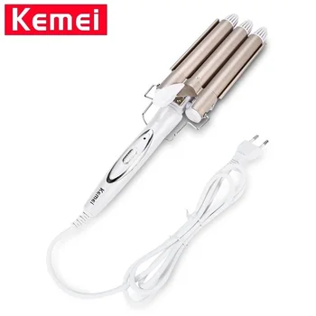 

Kemei KM-1010 Professional Hair Curling Iron Ceramic Triple Barrel Hair Curler Irons Wave Waver Styling Tools Hair Styler