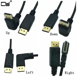 Cable DisplayPort ángulo arriba, abajo, izquierda y derecha DP puerto de pantalla macho a macho 30cm HD 3D para HDTV PC tarjetas gráficas proyector