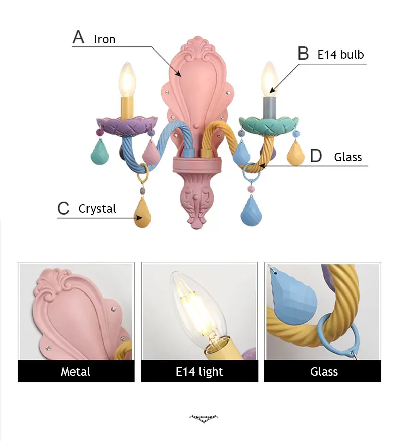 米度儿童房灯创意水晶壁灯现代简约彩色客厅电视墙壁灯北欧灯具-tmall_12