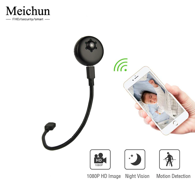 

Wireless Mini WiFi Camera Home Security Ip Camera 24 Hour Remote Monitor Motion Detection 1080P Night Vision Portable Nanny Cam