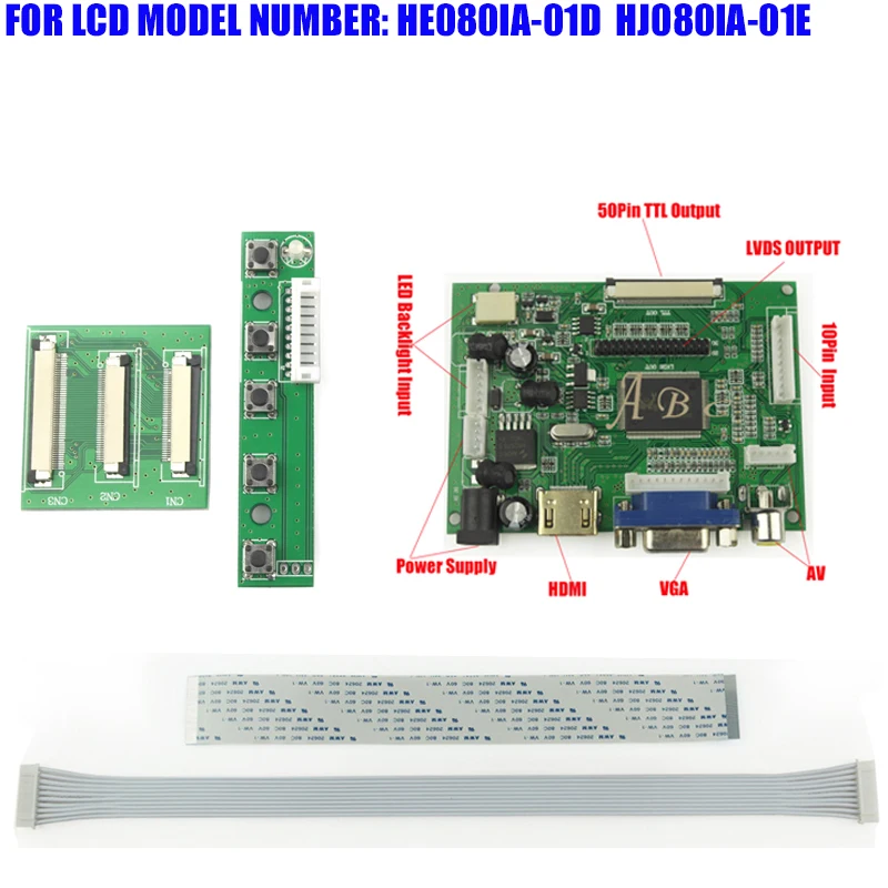 Плата контроллера HDMI VGA 2AV TTL LVDS для CHIMEI INNOLUX 6/8 8 дюймов 1024x768 бит IPS TFT ЖК-дисплей