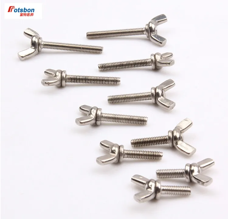 

100pcs M5 DIN316 Ingot Wing Screws Thumb Butterfly Bolts Thumb Claw Hand Tighten Screws 304 Stainless Steel Wholesale