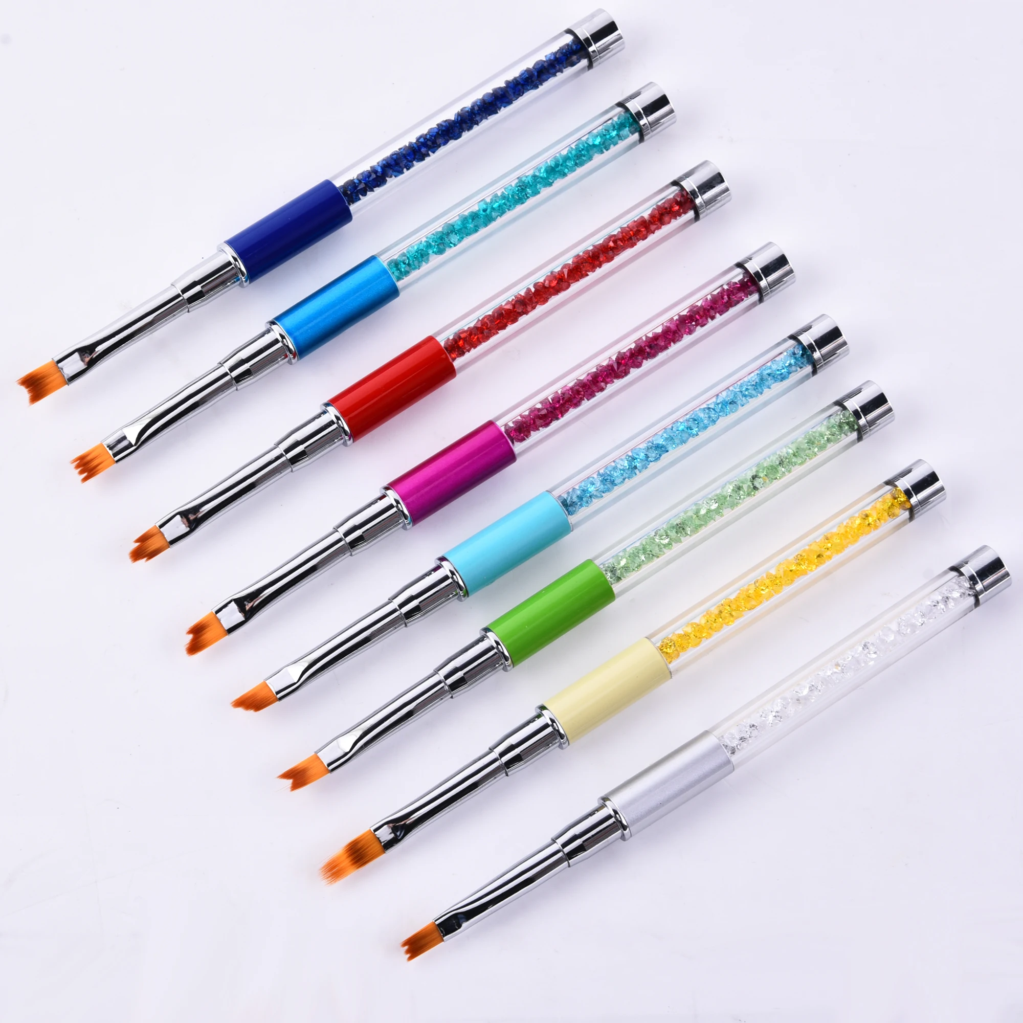Nail Art Brush Pen Rhinestone Diamond Metal Acrylic Handle Carving