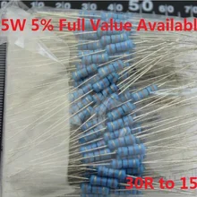 500 шт. 1/2 W 0,5 W оксид Carbom металлического пленочного резистора 30R/33R/36R/39R/43R/47R/51R/56R/62R/68R/75R/82R/91R/100R /120р/150р/Ом 5