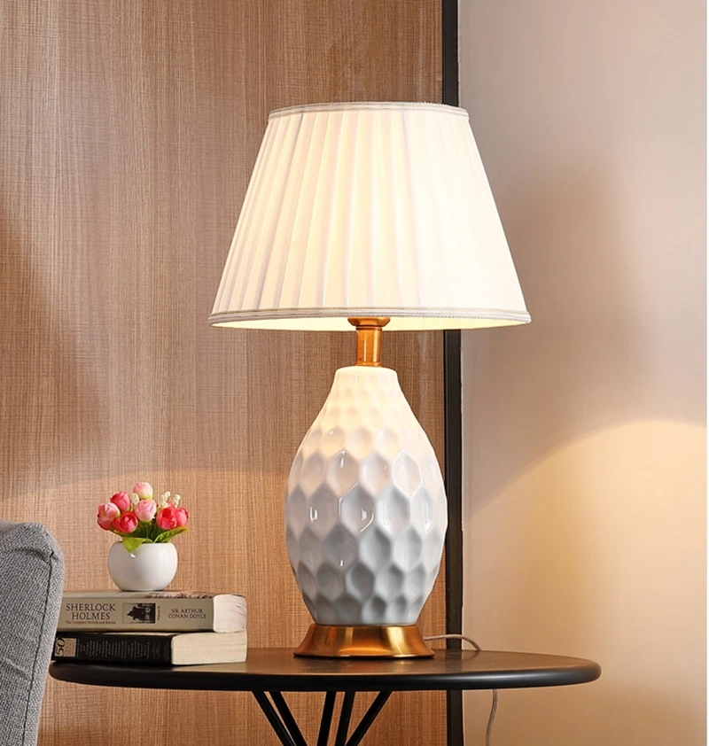 Nordic Minimalist Ceramic LED Table Lamp for Desk Decoration Living Room  Bedroom Bedside Reading Modern Light Fixtures E27 (3)