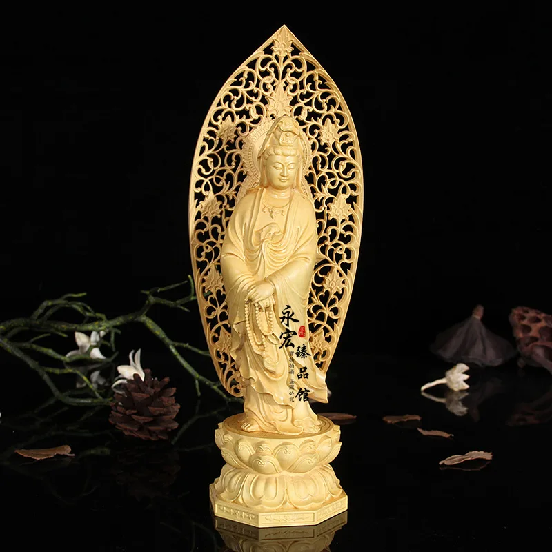

Wood carving beauty Guanyin Buddha home decoration desktop ornaments(A061)