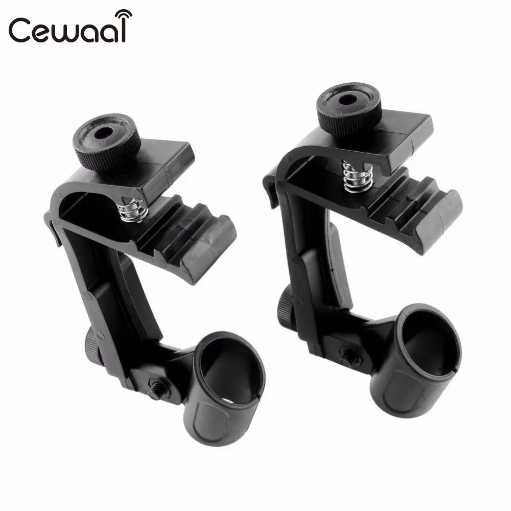 

Cewaal Hot 2 pcs Adjustable Drum Mic Microphone Holder Rim Mount Clamp Stand Studio Recording