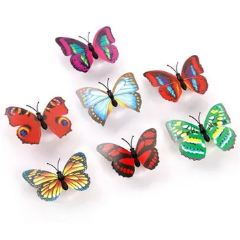 

7 pc/lot LED Colorful butterfly flash electronic bedside switch lamp decoration bedroom Gift for girlfriend/boyfriend 30AP0