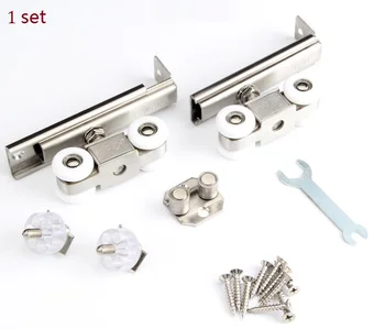 

304 Stainless Steel Hanging Sliding Wooden Door Roller Rollers 4 Wheels 60KG