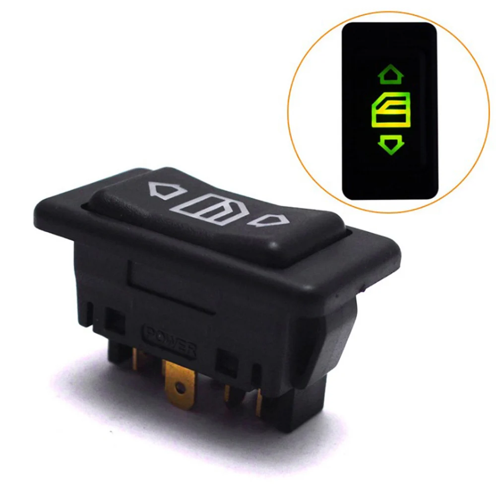 

DJSona 12v Auto Button Power Window Switch For All Cars With LED Green Light Button Switch Car Hot Sale