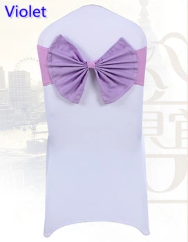 

Violet colour chair sash butterfly style bow tie lycra sash wedding decoration banquet chairs spandex sash wholesale