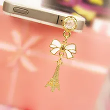 Лидер продаж галстук-бабочку Эйфелева Башня мобильный телефон от пыли разъем для наушников Разъем штекер подходит для всех 3,5 мм наушники отверстие телефон