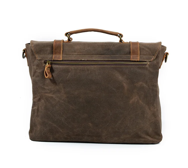 M275 мужская сумка-мессенджер Водонепроницаемая холщовая кожаная Мужская винтажная сумка большая сумка через плечо 1" портфель для ноутбука