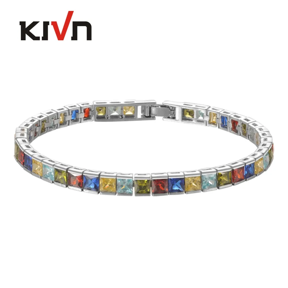 KIVN модные ювелирные изделия квадратный CZ кубический цирконий теннисные