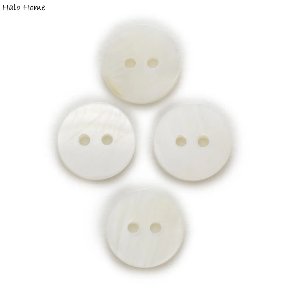 Shell 20pcs 2 Hole White Round Buttons Home Decor Sewing Scrapbooking Clothing 10-18mm Optional 3