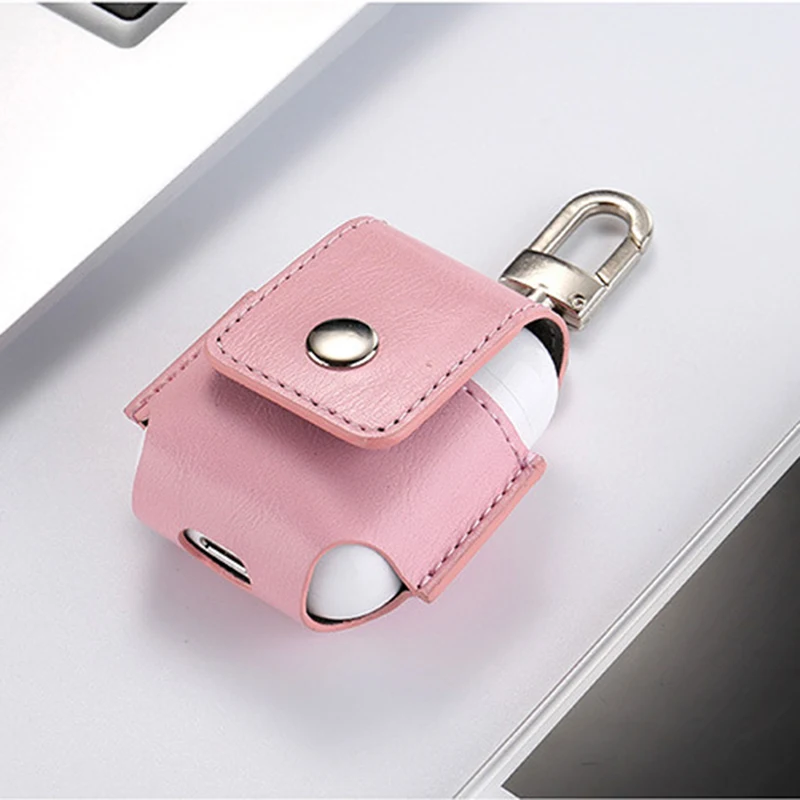 for Airpods Case Portable PU Leather Cover Case Protective Carry Bag Anti Lost Storage Pouch Bag for Apple Airpods (9)