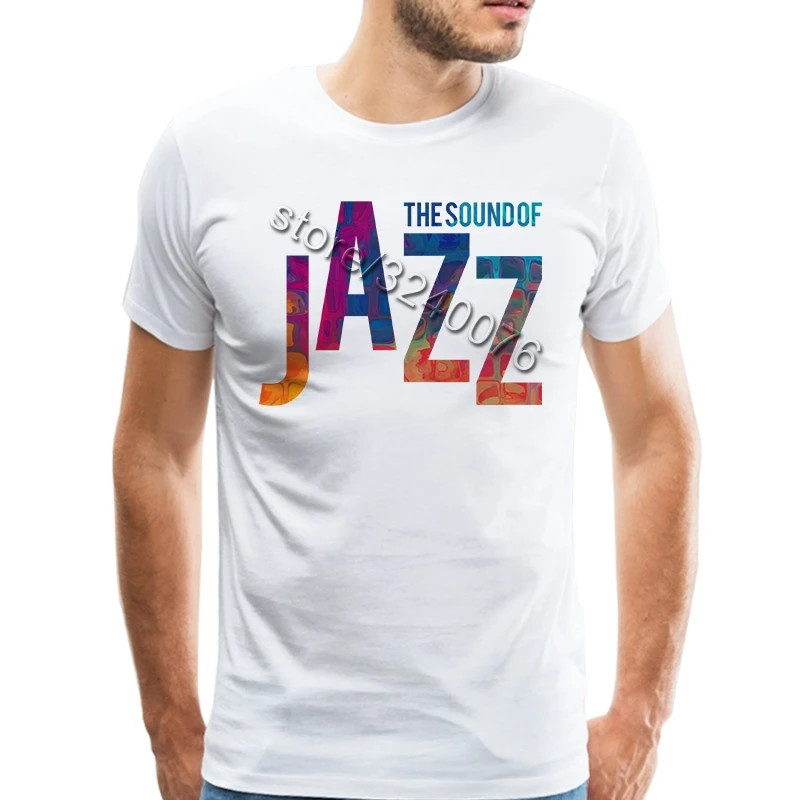 

Lordrock Artistic Design Colorful Letters T-shirt The Sound Of Jazz T Shirt For Men Cool Funny Short Sleeve Tshirt Summer Tops