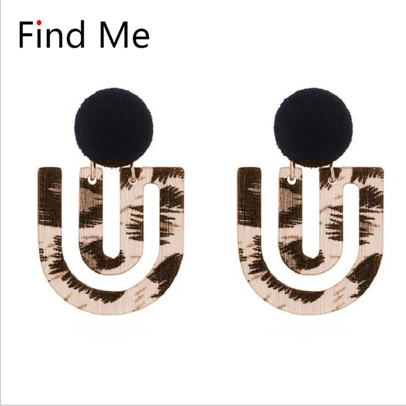 

Find Me 2019 new fashion Luxury boho leopard print Dangle earrings Vintage geometric drop Earrings for women Jewelry wholesale