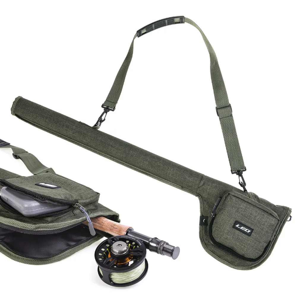 Outdoor Canvas Fishing Rod Bag Portable Rod Reel Storage Tubes Cases