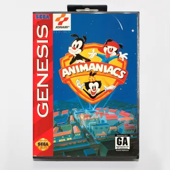 

New 16 bit MD game card - animaniacs with Retail box For Sega genesis system