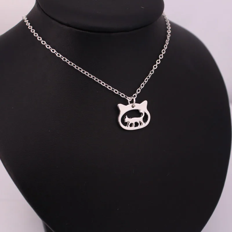 

hzew cat head and cute cat pendant necklace cat necklaces cat lover gift