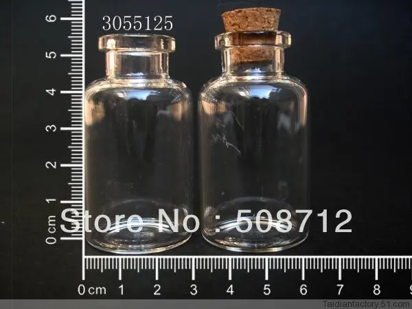 

Free shipping!!!!30*55mm 50pcs/lot 10ml Tube Glass Bottle Vials Charms Pendant With Cork 305017