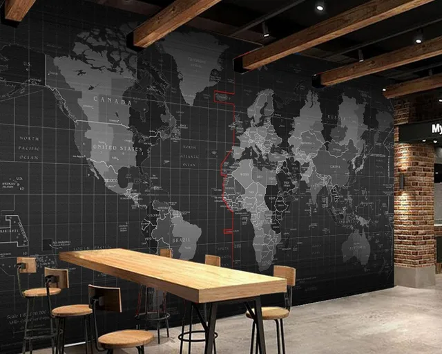Free Shipping Personality Technology World Map Mural Wall Restaurant Free Shipping Personality Technology World Map Mural Wall Restaurant Wallpaper Cafe Bar Hotel Custom