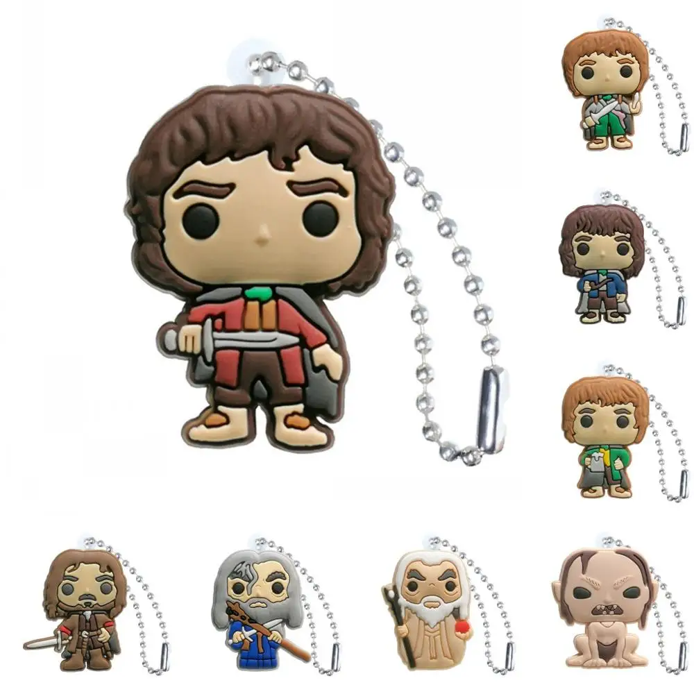 

50pcs/lot The Load of The Rings PVC Keychain Cartoon Figure Key Ring Key Holder Kid Christmas Gift Fashion Charms Trinkets