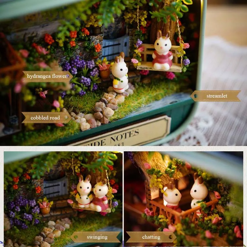 Handmade Furniture Doll House DIY miniature doll house 3D Wooden Dollhouse miniatures Toys for Christmas and birthday gift V4-V6