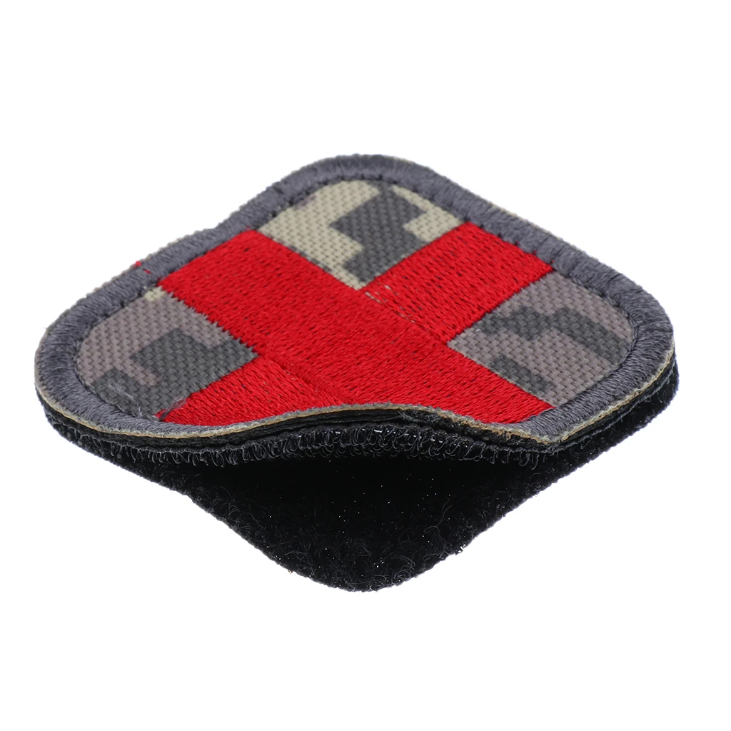 2 x 2 inch Hook & Loop Embroidered Red Cross Medic Patch for Bag Backpack First Aid Kit Pouch