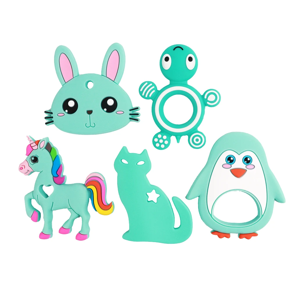 Beli Tyry. hu Baby Silicone Teethers Bpa Gratis Mainan Gigi Hewan Anjing Koala Burung Hantu Gajah Baby Ring Teether Silikon Manik manik Rantai