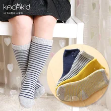 KACAKID/зимние детские носки унисекс Детские носки в полоску для мальчиков и девочек хлопковые нескользящие теплые детские носки Ka1009