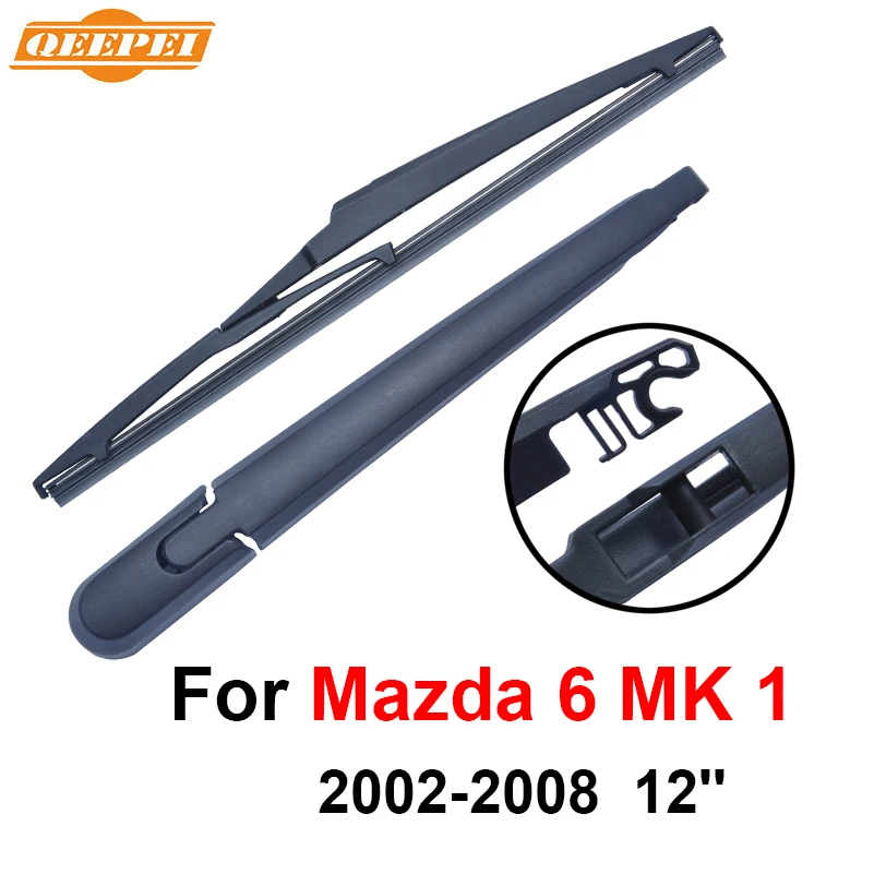 

QEEPEI Rear Wiper Blade and Arm For Mazda 6 MK 1 2002-2008 12'' 5 door wagon High Quality Iso9000 Natural Rubber RMZ05-1B