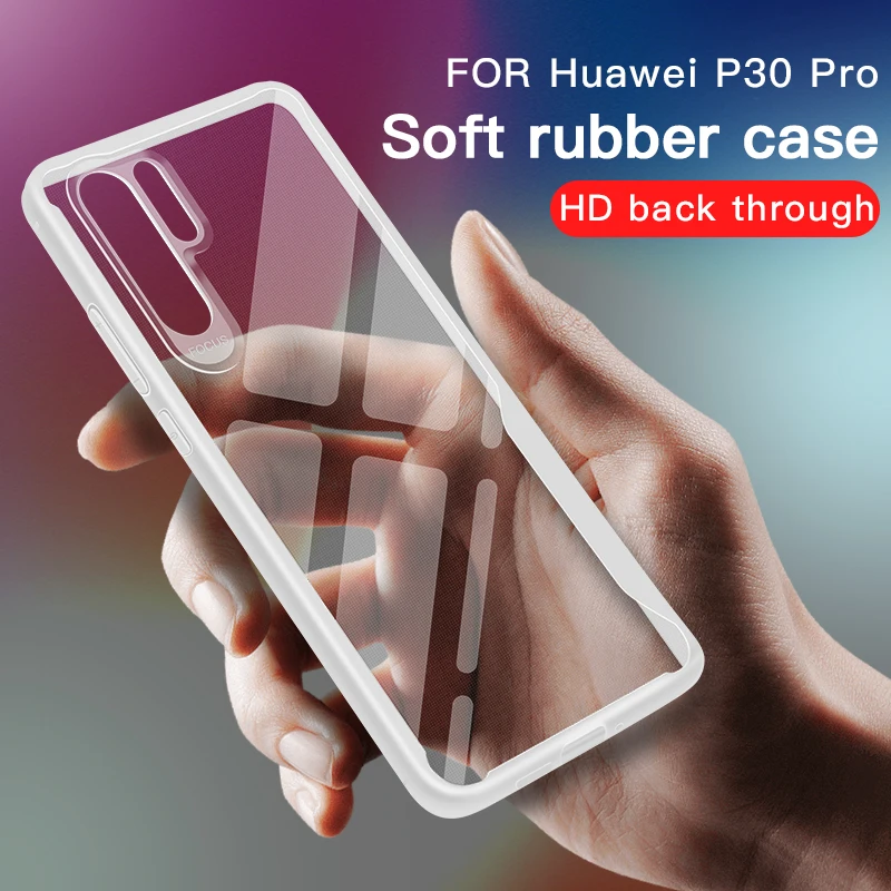 Чехол для телефона Huawei P30 Pro P20 Plus Lite P8 9 2017 P Smart 2019 Honor 8X 10Lite прозрачный Ударопрочный
