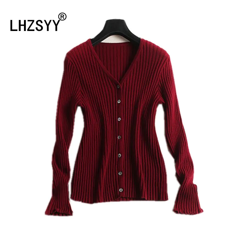 LHZSYY Autumn Winter New Ladies Cashmere Cardigan Sweaters Fashion Solid Thick High quality Cardigan Short soft warm shirt coat 