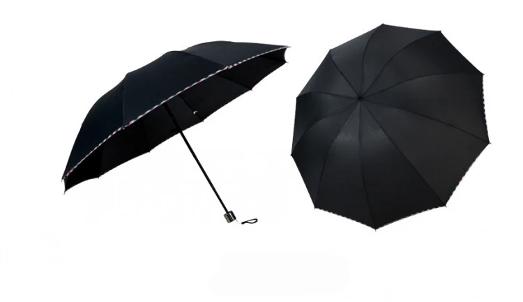 2019 New Fully-automatic Three Folding Male Commercial Compact Large Strong Frame Windproof 10Ribs Gentle Black Umbrellas (14)