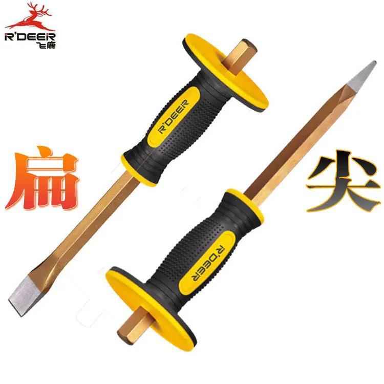 Flying deer rubber handle octagonal steel flat chisel stone quarry