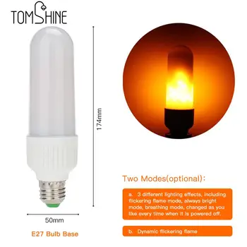 

Dynamic Flame Effect LED Corn light Bulb Lamp E27 E26 Simulation Fire Burning Flicker Creative Decorative Atmosphere Lamp
