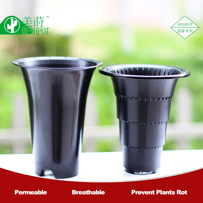 

Meshpot Double Layer Flower Pot Plastic Garden Pot,Excellent Drainage,Root Controlling Patent Technology,Good Air Movement 13cm