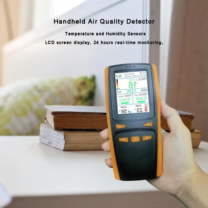 

NEW Digital Formaldehyde Detector Handheld CO2/PM2.5/HCHO/TVOC Air Quality Monitor Temperature Humidity Meter