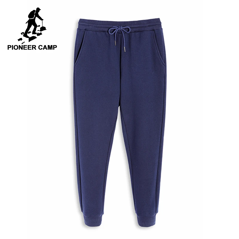 

Pioneer camp new winter fleece sweatpants men brand clothing solid warm trousers male quality 100% cotton mens joggers AZZ802376