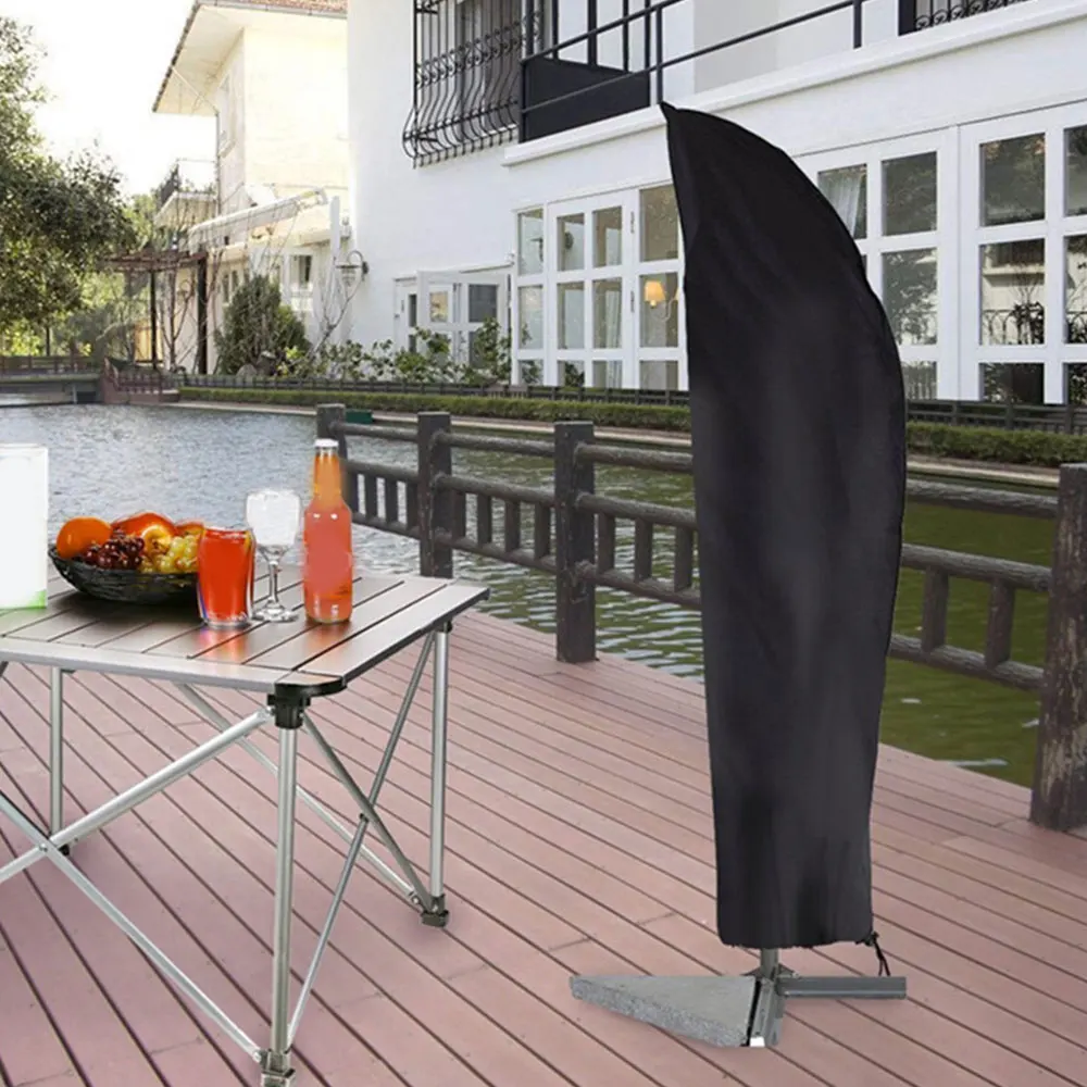 

280cm Banana Shape Sun Umbrella Cover Black Waterproof Oxford Cloth Umbrella Large Cover Rain Cover Accessories