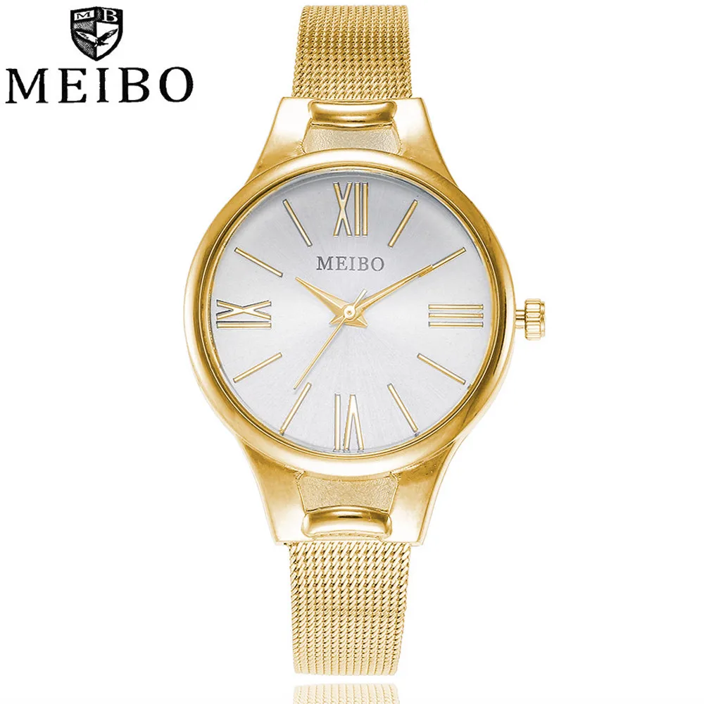 

MEIBO Women's Casual Quartz Stainless Steel Newv Strap Watch Analog Wrist Watch women's watches relogio feminino reloj mujer 40y
