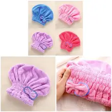 Микрофибра быстрая сушка волос Ванна спа бантик обертывание Полотенце шапка для ванной Аксессуары для ванной комнаты P7Ding
