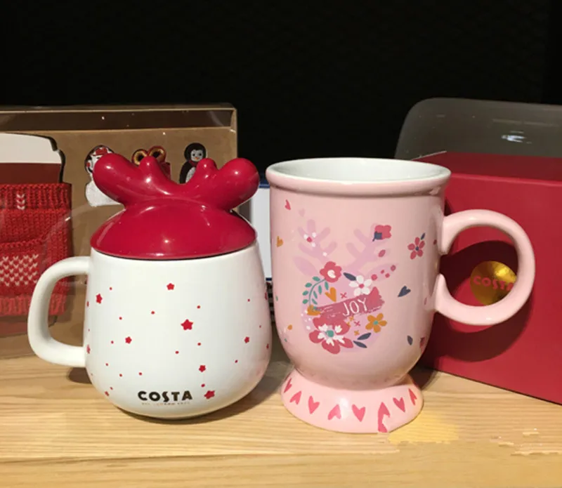 Хит! Мультфильм Kawaii Волшебные лося рога чашки керамические кружки офис кофе
