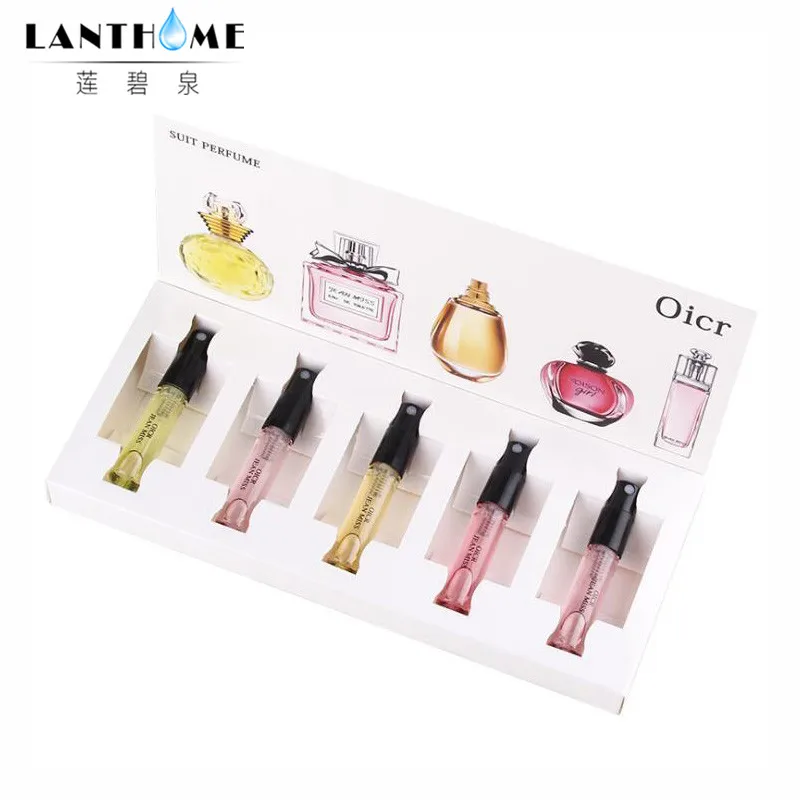 MayCreate 1 Set معطر أزياء سيدة زهرة الفاكهة العطر مع مربع للنساء البخاخة زيت طبيعي جميلة حزمة عطور
