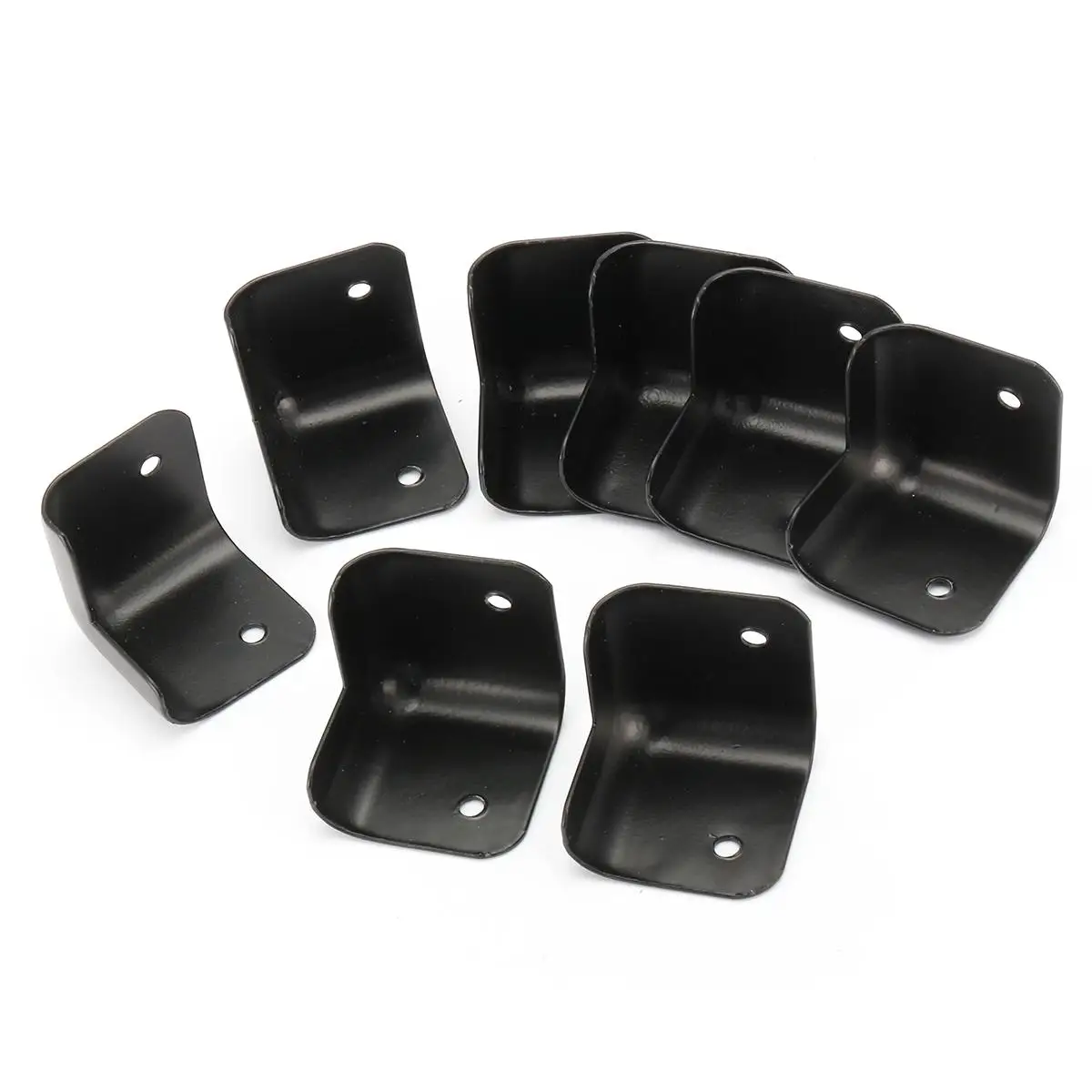 

High Quality 8Pcs 35x35x35mm Metal Black Two Holes Guitar AMP Amplifier Cabinet Corners Safety Speaker Corner Cabinet Corner
