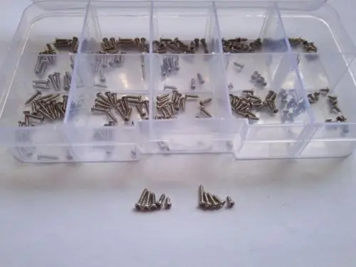 

250pcs M1.4/M1.5 Phillips Round Head Self Tapping Screw Bolt Assortment Kit Set