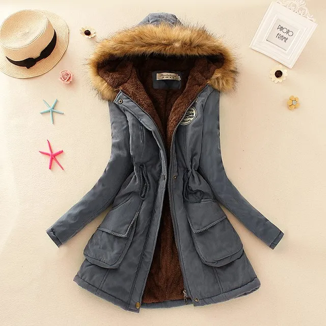 Danjeaner New Parkas Female Women Winter Coat Thickening Cotton Winter Jacket Women Outwear Slim Parkas for Women Winter